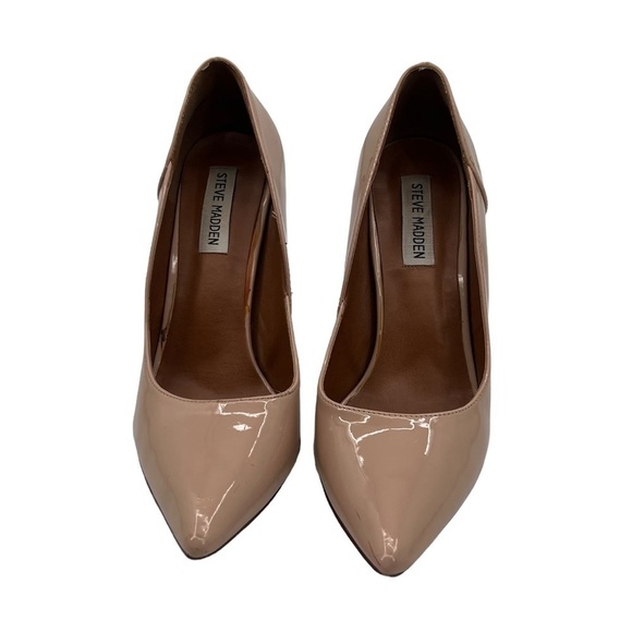 Steve Madden Tan Patent Pallas Pointed Toe Heels Size 8 Women's - Picture 3 of 9